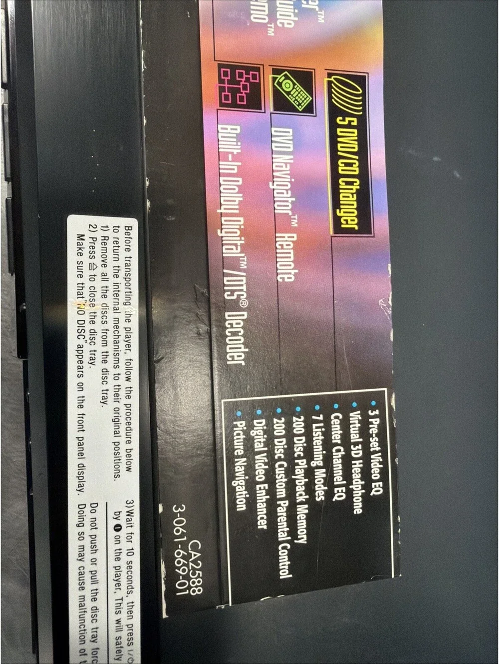 Sony DVP-C670D 5-Disc CD DVD Player Dolby Digital Surround Sound W/orig Remote